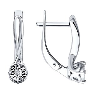 Серёжки Английские Фианит