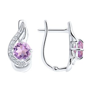 Серёжки Полудрагоценные Аметист