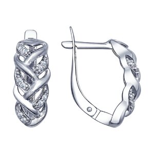 Серёжки Английские Фианит